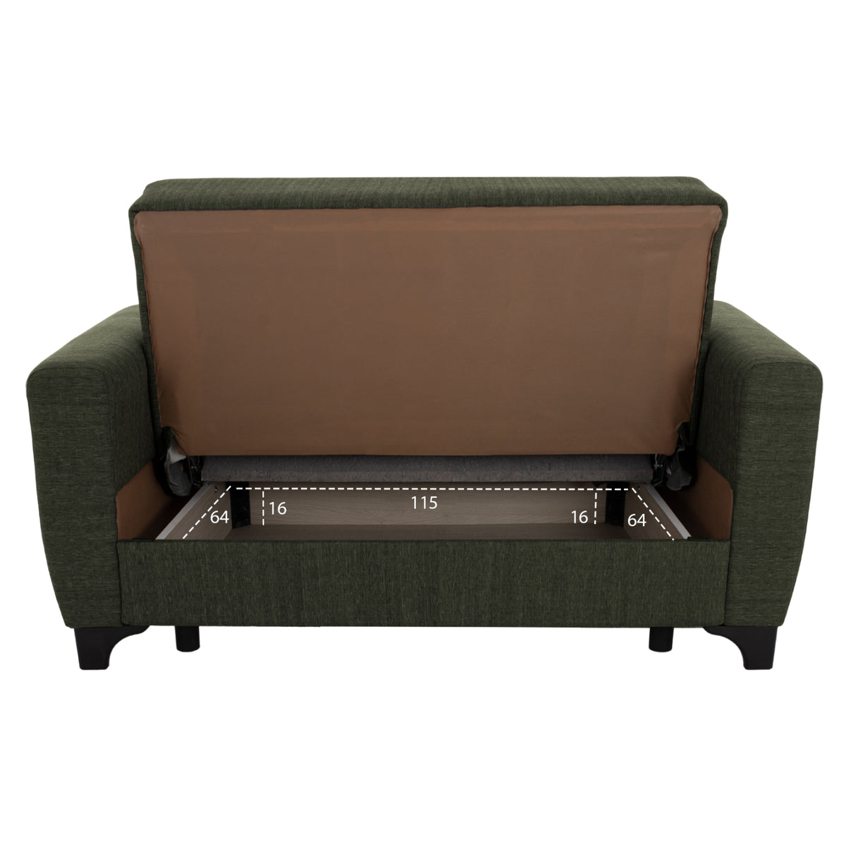 Hm11748.05 Sofa-bed Set Of 2-seater And 3-seater, Dark Olive