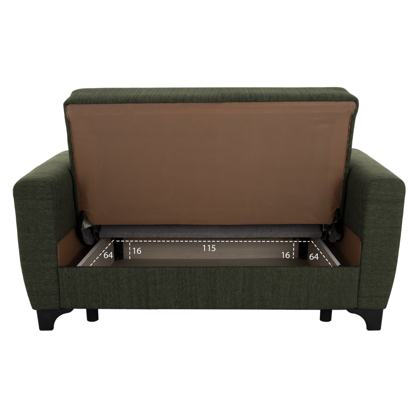 Hm11748.05 Sofa-bed Set Of 2-seater And 3-seater, Dark Olive