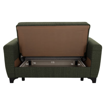 Hm11748.05 Sofa-bed Set Of 2-seater And 3-seater, Dark Olive