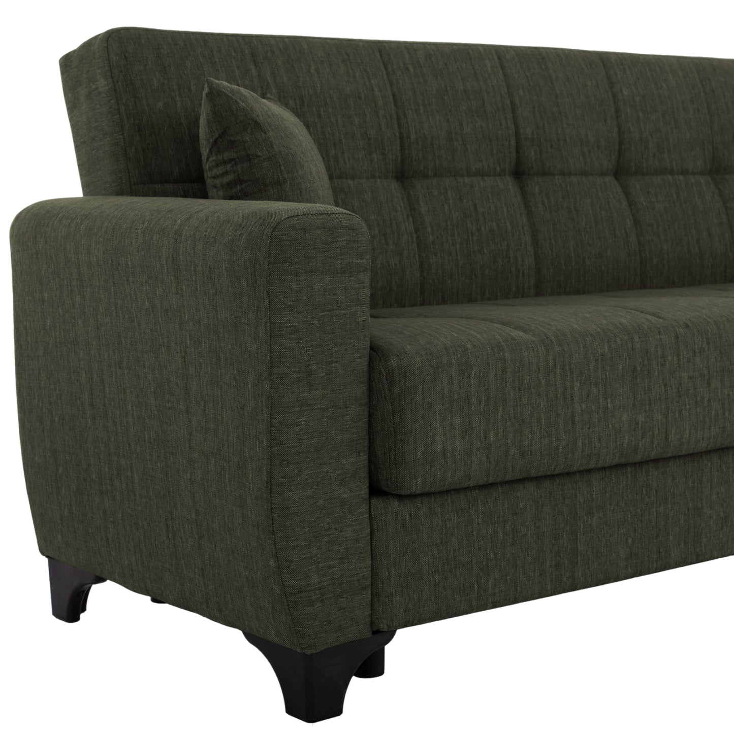 Hm11748.05 Sofa-bed Set Of 2-seater And 3-seater, Dark Olive