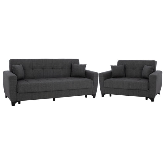Hm11748.03 Sofa-bed Set Of 3-seater And 2-seater, Grey