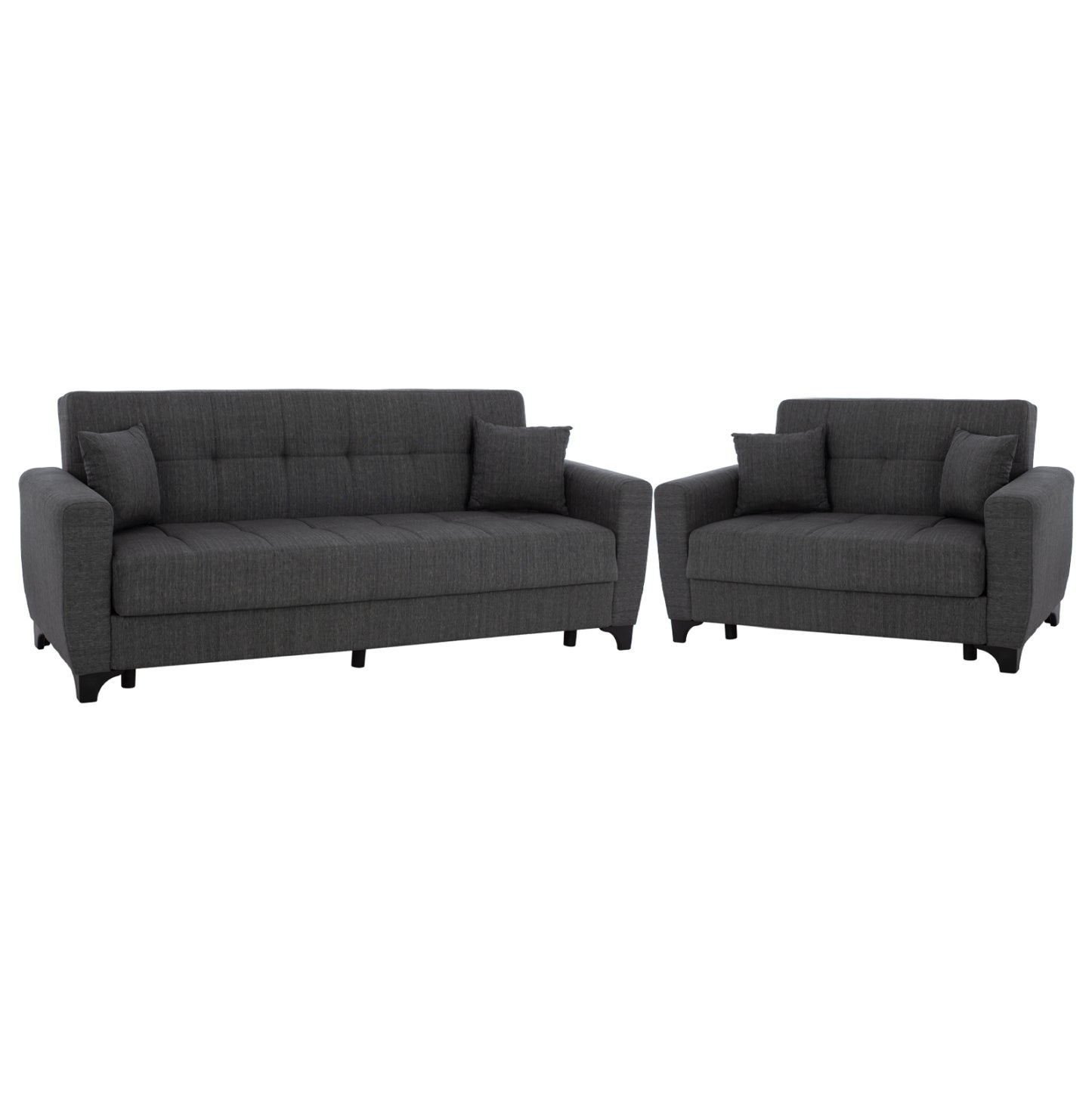 Hm11748.03 Sofa-bed Set Of 3-seater And 2-seater, Grey