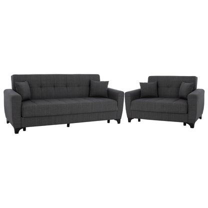 Hm11748.03 Sofa-bed Set Of 3-seater And 2-seater, Grey