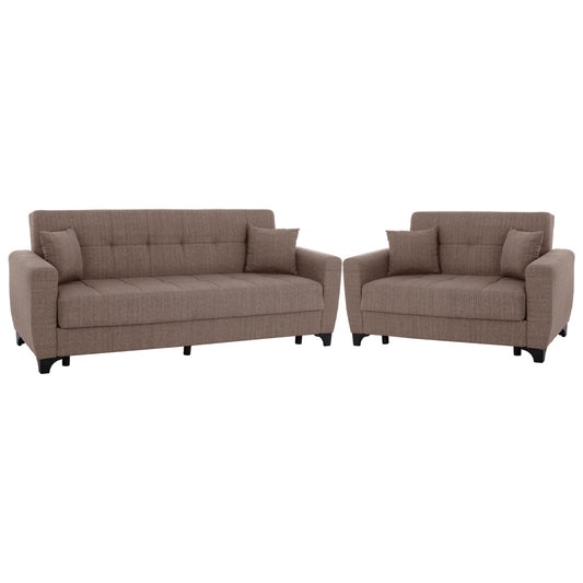 Hm11748.02 Sofa-bed Set Of 3-seater And 2-seater, Beige