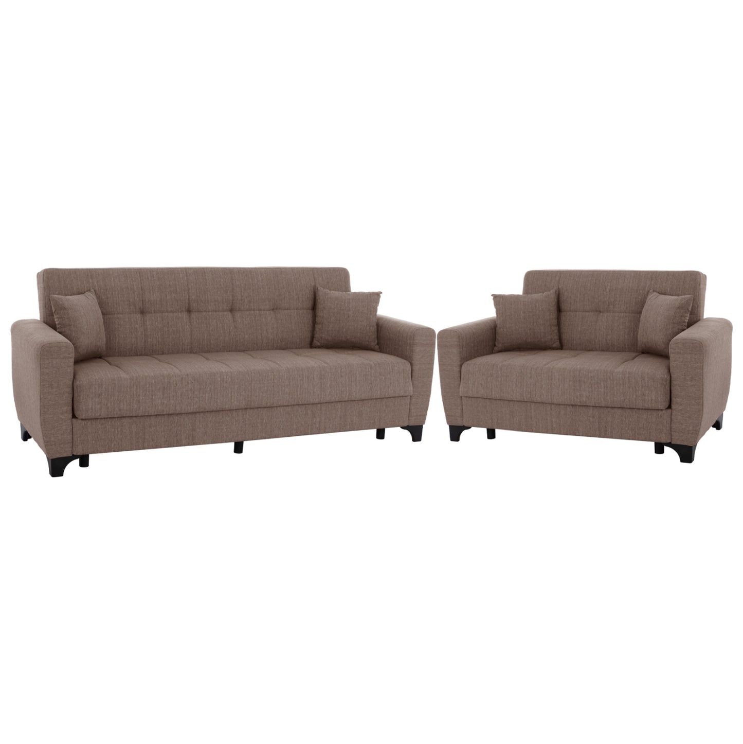 Hm11748.02 Sofa-bed Set Of 3-seater And 2-seater, Beige