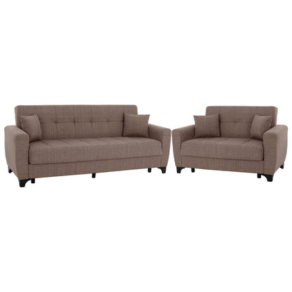 Hm11748.02 Sofa-bed Set Of 3-seater And 2-seater, Beige