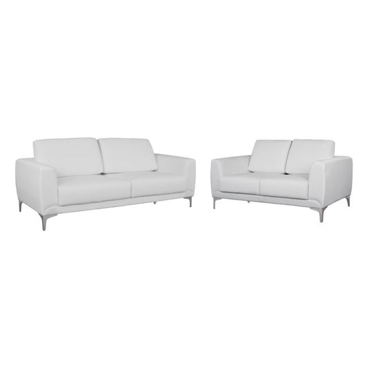 Set Living Room 2 Pieces Kenzie With White Pu Hm11284.02