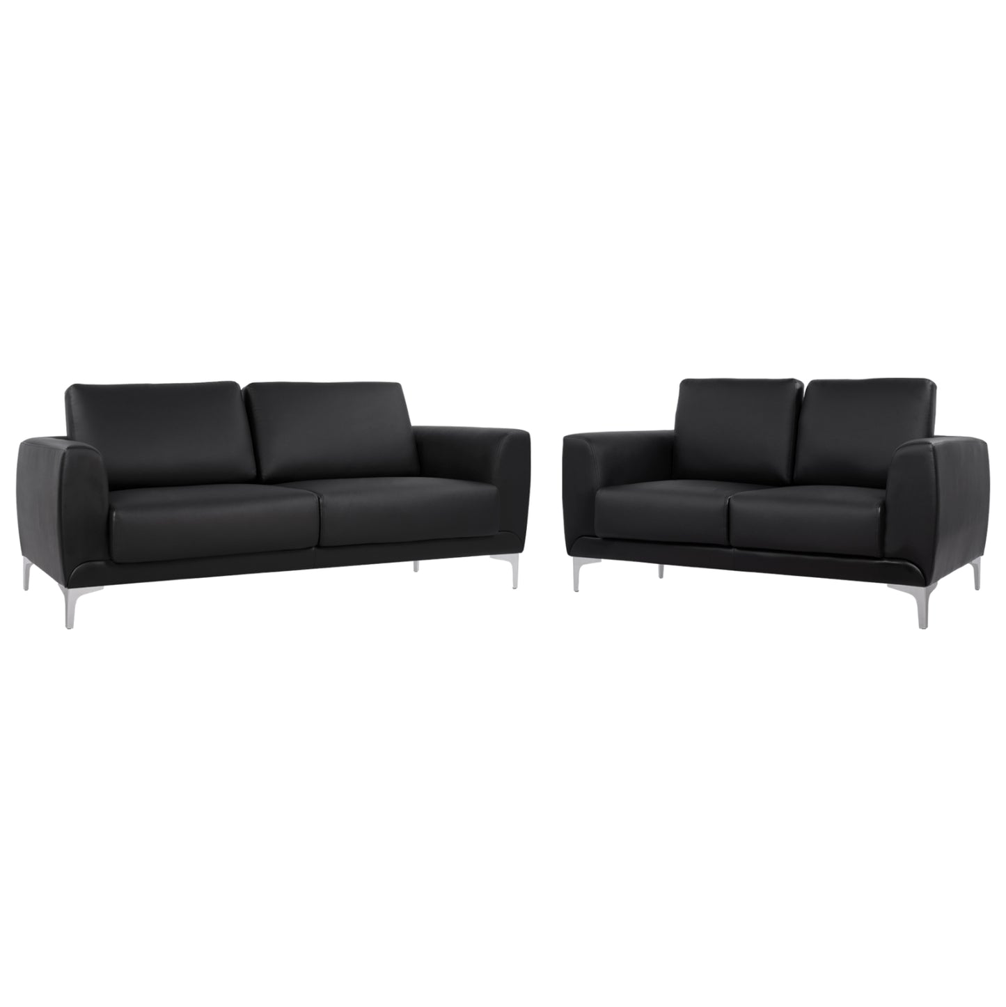 Set Living Room 2 Pieces Kenzie With Black Pu Hm11284.01