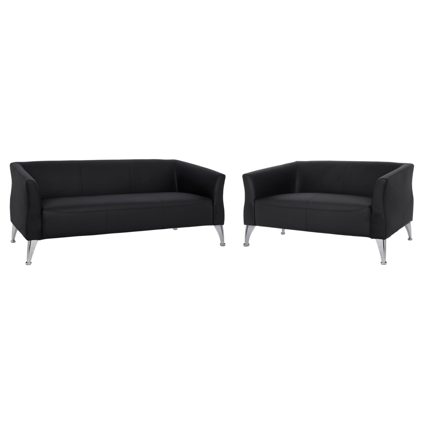 Set Living Room 2 Pieces Kiana With Black Pu Hm11285.01