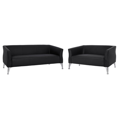 Set Living Room 2 Pieces Kiana With Black Pu Hm11285.01