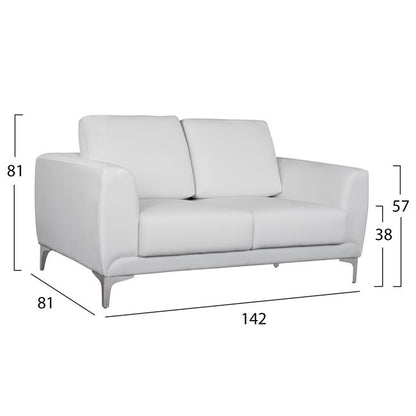 Set Sofa 3 Pieces Kenzie With White Pu Hm10329.01