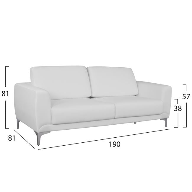 Set Sofa 3 Pieces Kenzie With White Pu Hm10329.01