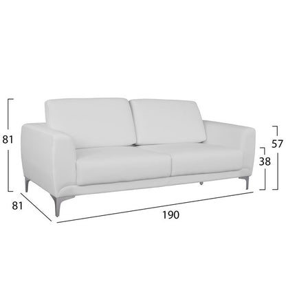 Set Sofa 3 Pieces Kenzie With White Pu Hm10329.01