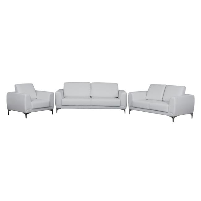 Set Sofa 3 Pieces Kenzie With White Pu Hm10329.01