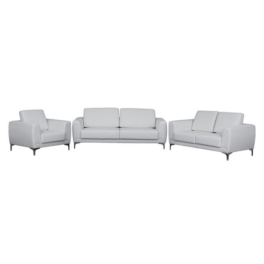 Set Sofa 3 Pieces Kenzie With White Pu Hm10329.01