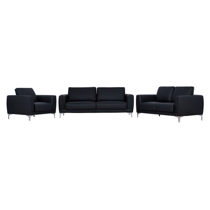 Set Sofa 3 Pieces Kenzie With Black Pu Hm10329.02