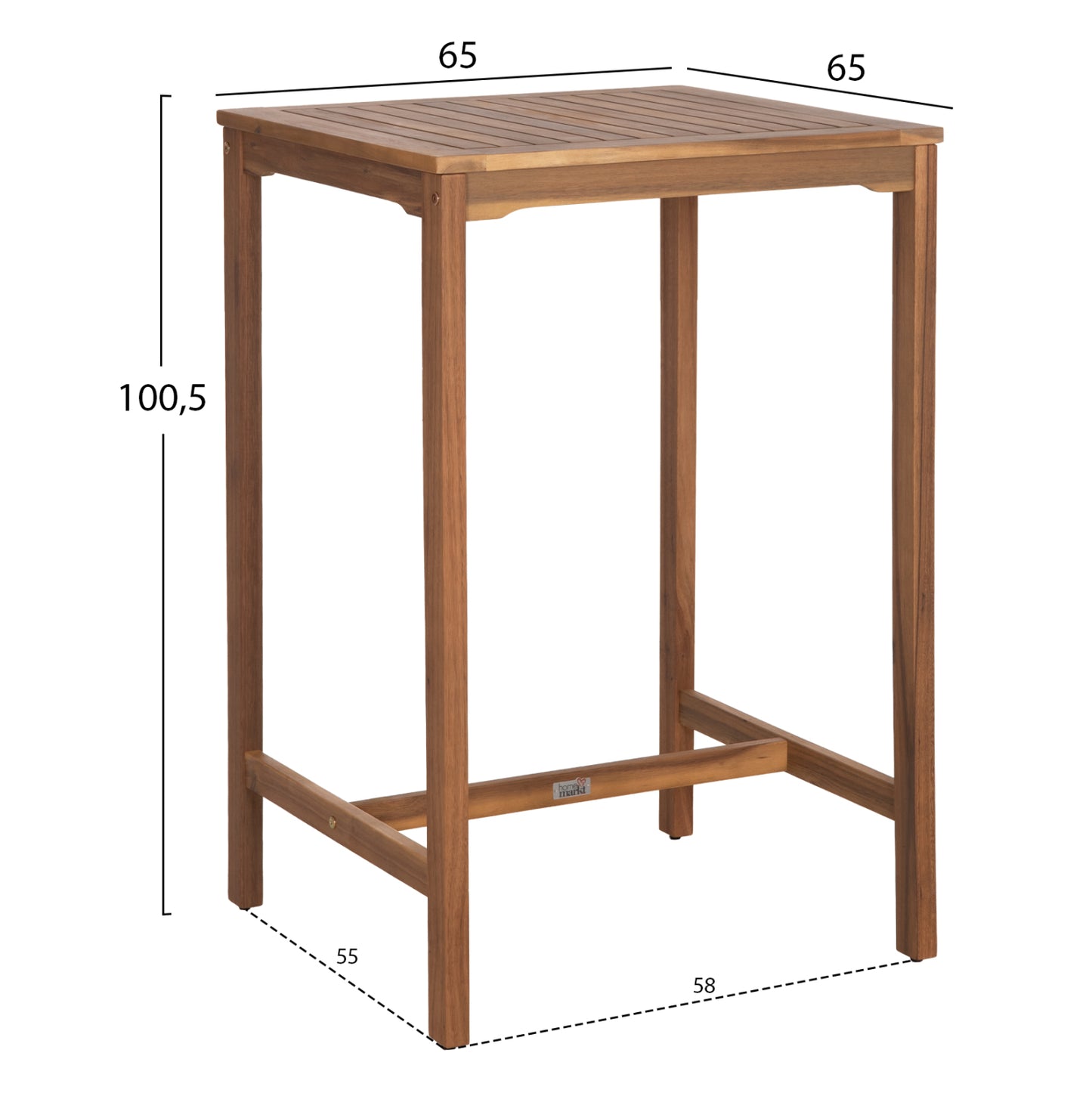 Set Bar Stand With 2 Bar Stools Ruen Hm10978 Acacia Wood In Natural--twist Wicker