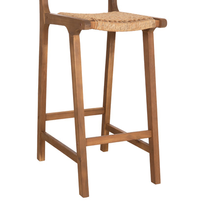 Set Bar Stand With 2 Bar Stools Ruen Hm10978 Acacia Wood In Natural--twist Wicker