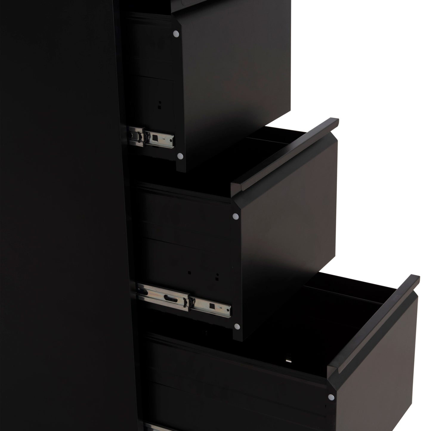 Set 2pcs Office Filing Cabinets Sider Hm10995.01 Black Metal
