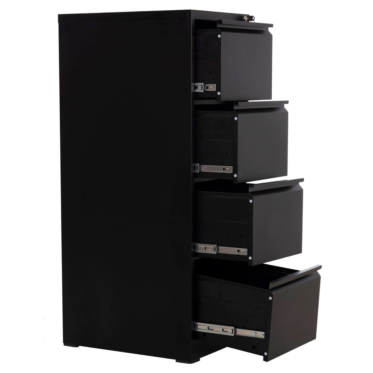 Set 2pcs Office Filing Cabinets Sider Hm10995.01 Black Metal