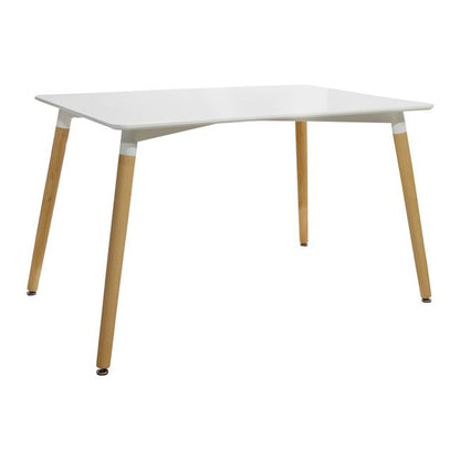 Set Dining Table 5 Pieces Table Minimal 120x80- Twist White Hm10080.01