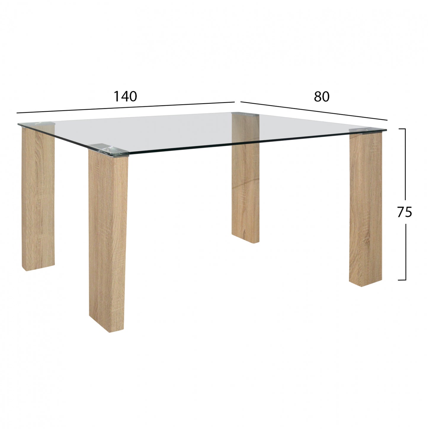 Set Dining Table 5 Pieces With Table Morgan 140x80x75 Chairs Lady Beige Hm11407