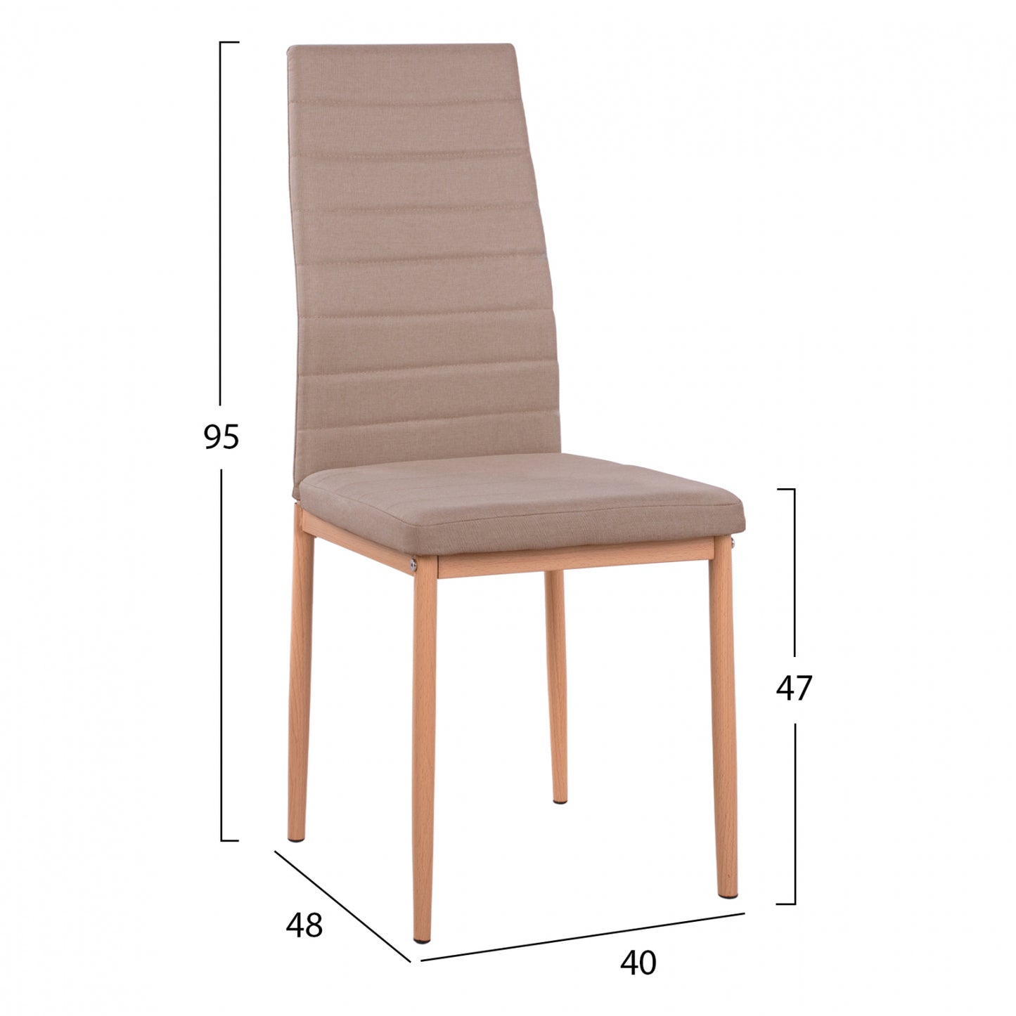 Set Dining Table 5 Pieces With Table Morgan 140x80x75 Chairs Lady Beige Hm11407