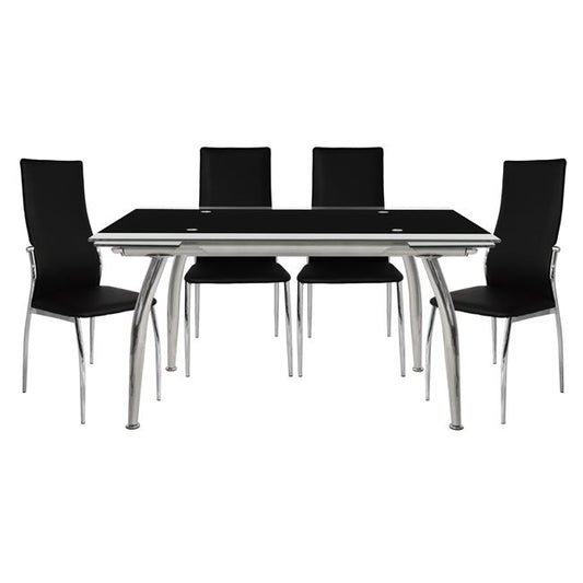 Set Dining Table 5 Pieces Table Loca 170x80- Kim Black Hm10012.02