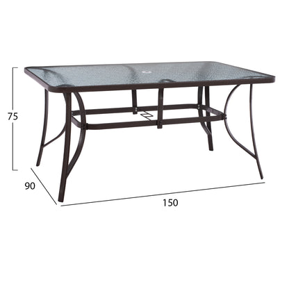 Set Dining Table 7 Pieces 1 Table & 6 Chairs Brown Hm5119.02