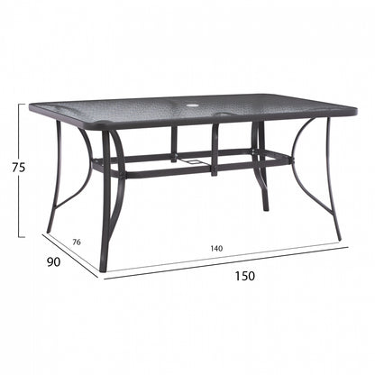 Dining Set 7pcs Table 150x90 With Fordable Armchairs Hm11478