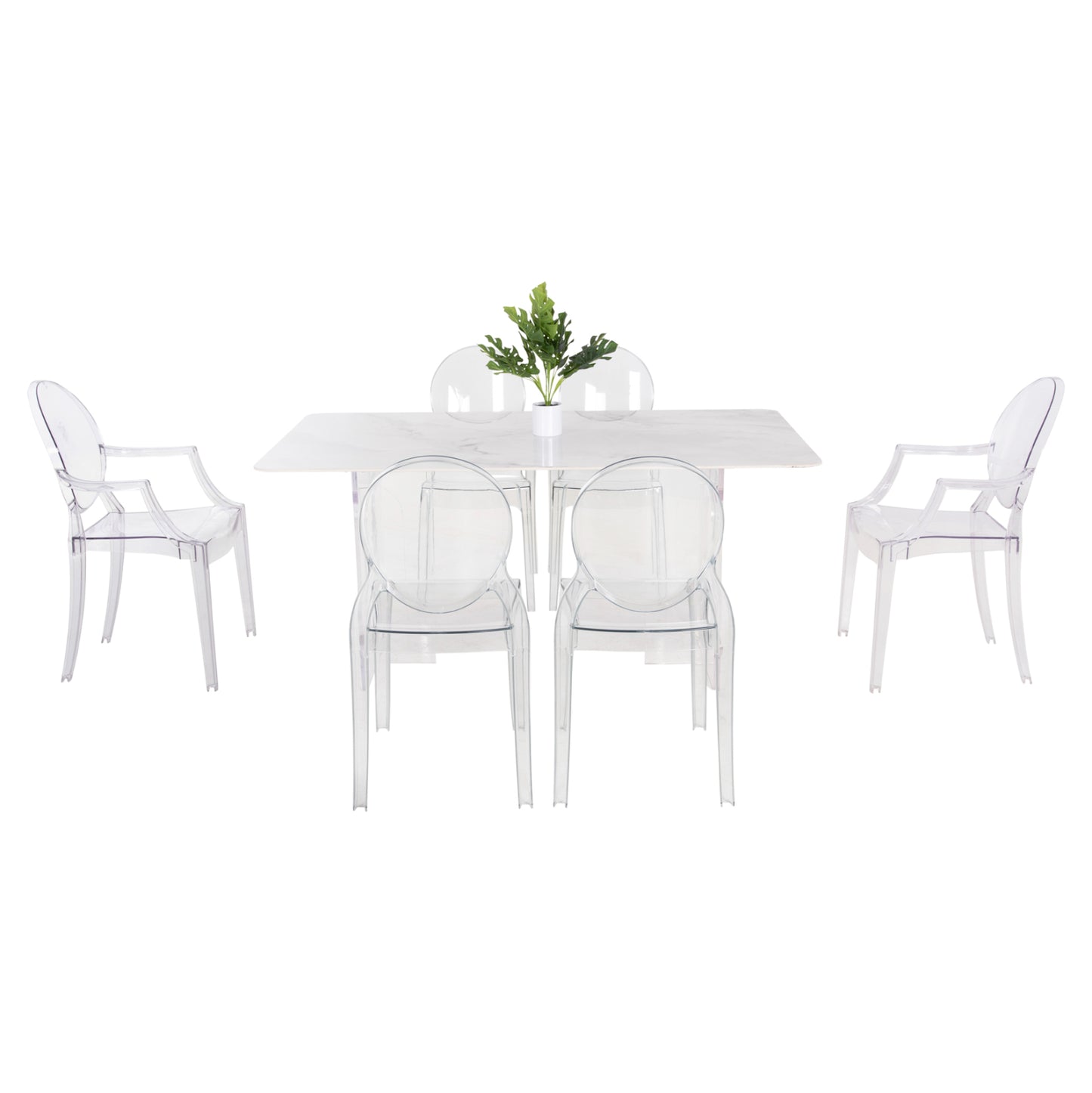 Dining Set 7pcs Hm11959 Table Aether- 2 Armchairs & 4 Chairs Aramis