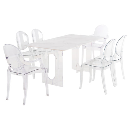Dining Set 7pcs Hm11959 Table Aether- 2 Armchairs & 4 Chairs Aramis