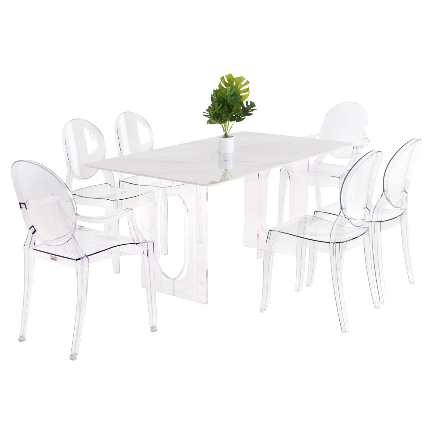 Dining Set 7pcs Hm11959 Table Aether- 2 Armchairs & 4 Chairs Aramis