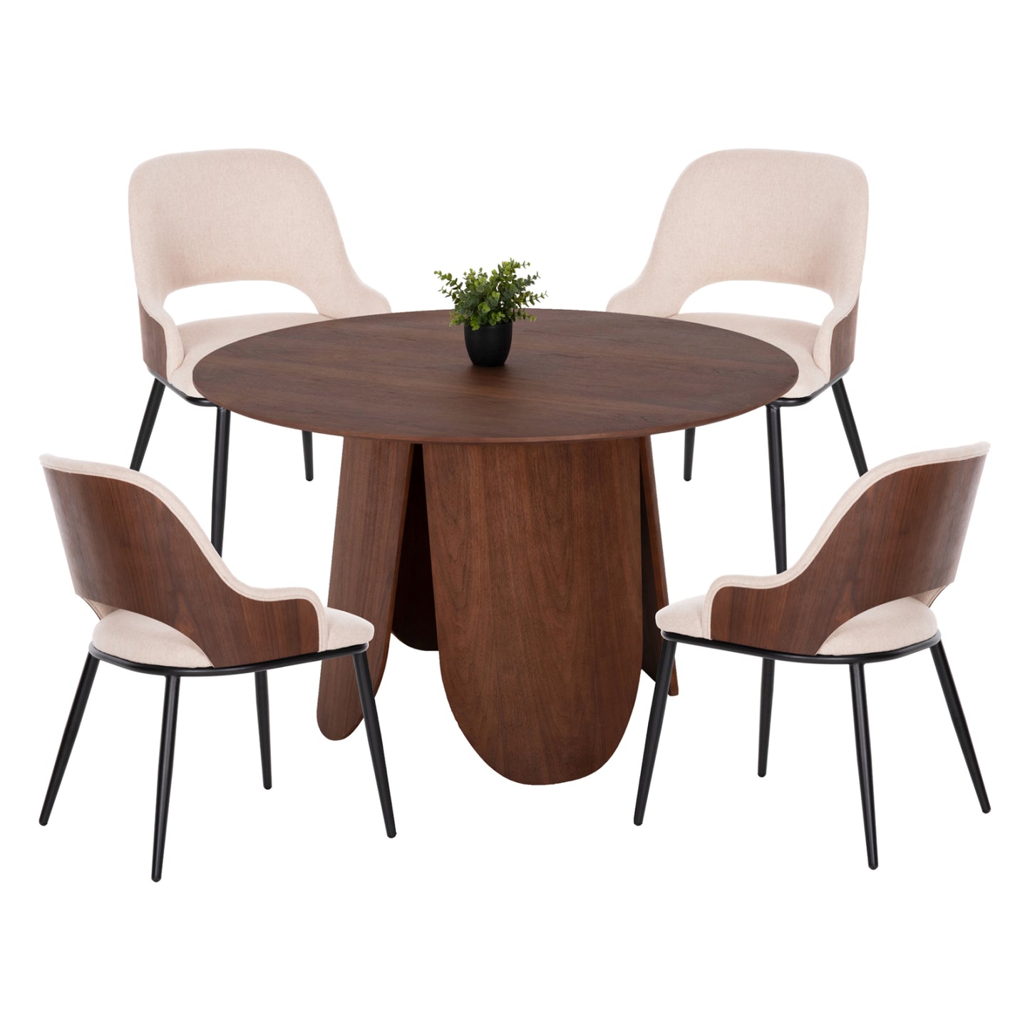 Dining Set 5pcs Hm11963 Table Denty & 4 Chairs Delf