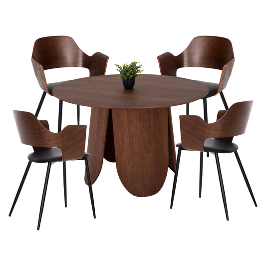 Dining Set 5pcs Hm11962 Table Denty & 4 Chairs Velp