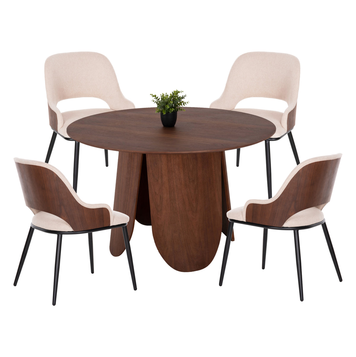 Dining Set 5pcs Hm11963 Table Denty & 4 Chairs Delf