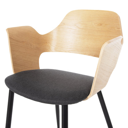 Dining Set 5pcs Hm11972 Table Denty & 4 Chairs Velp (oak-grey)