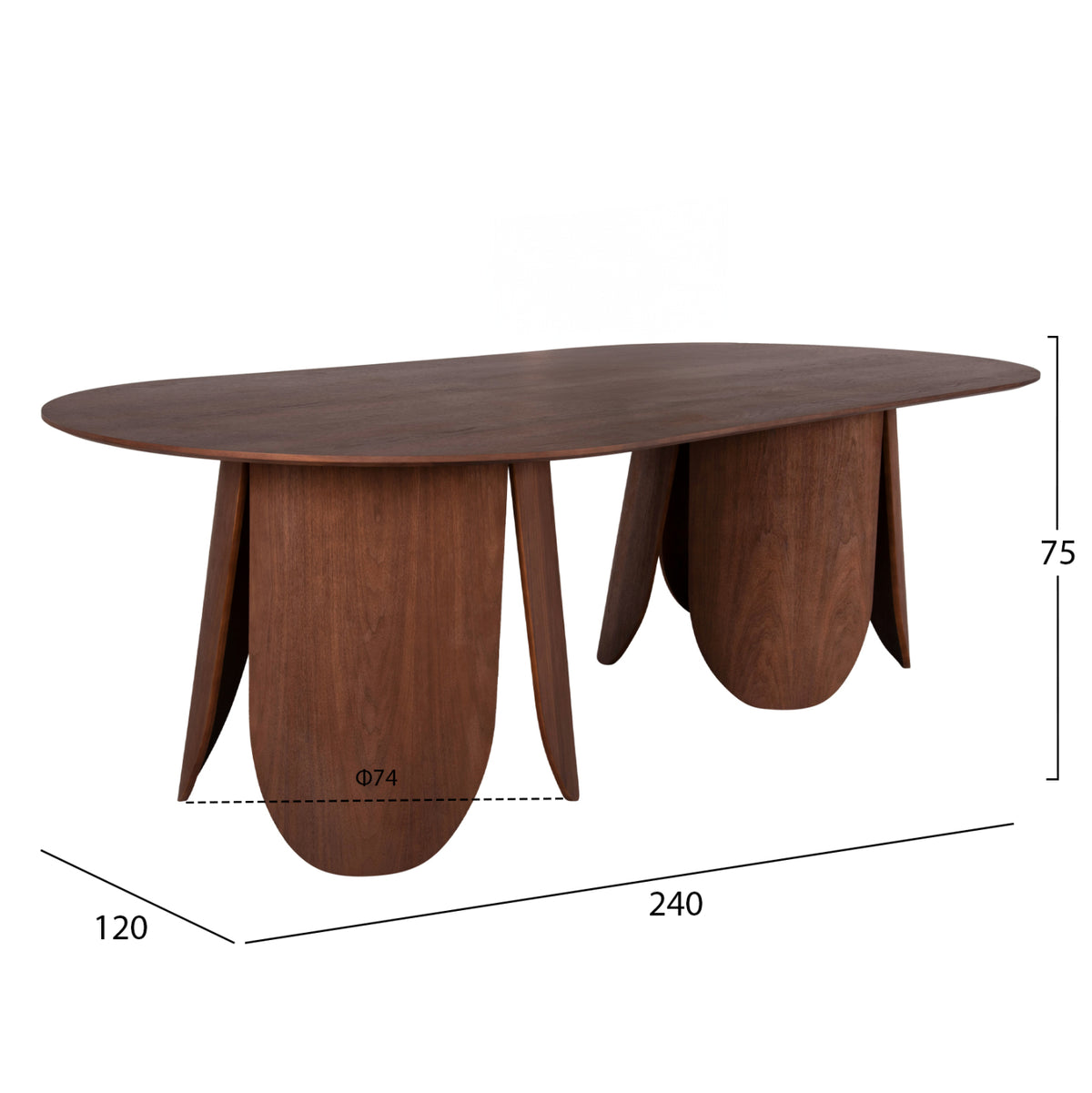 Dining Set 7pcs Hm11967 Table Oval Denty & 6 Chairs Delf(beige)