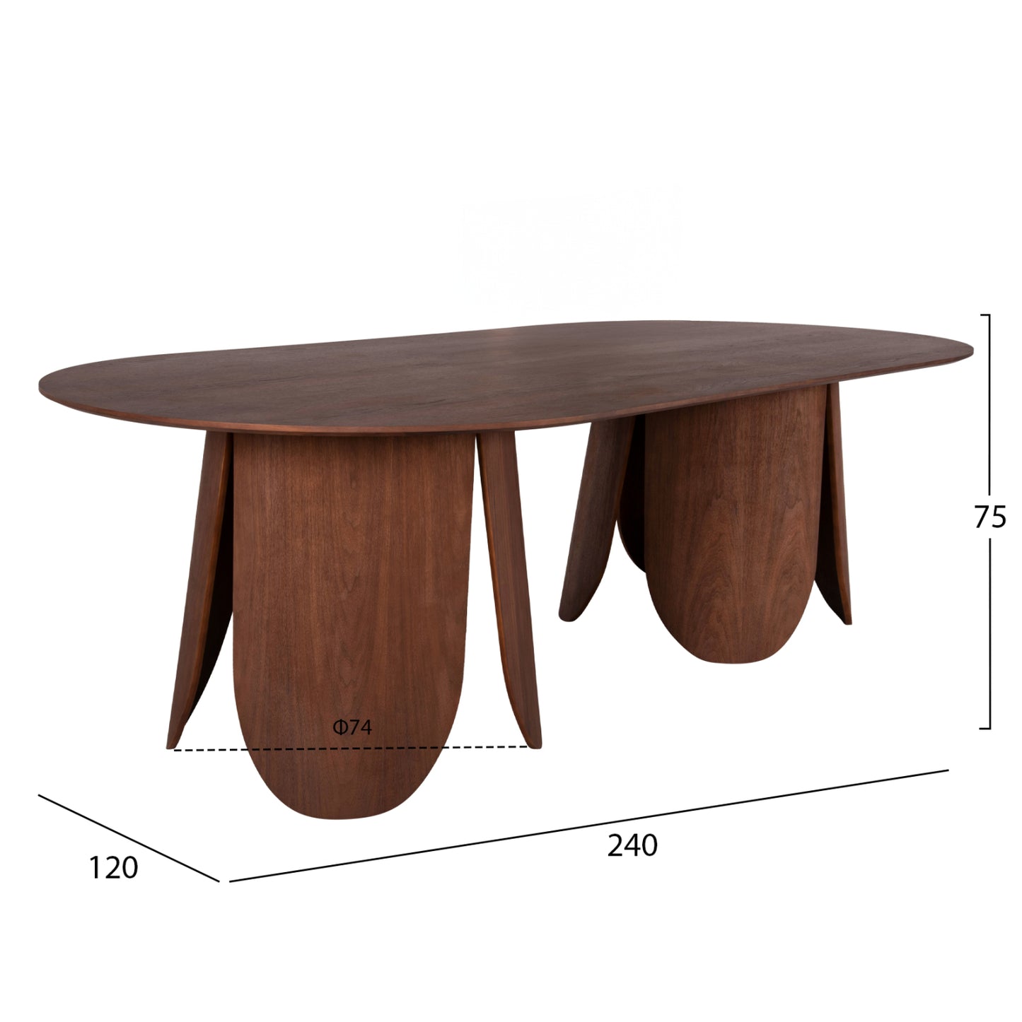 Dining Set Indoor 7pcs Hm11968 Table Denty Oval & 6 Chairs Velp(grey)