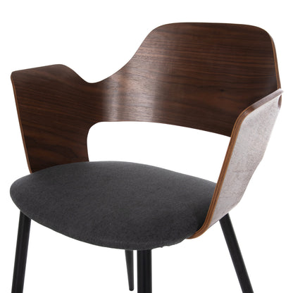 Dining Set Indoor 7pcs Hm11968 Table Denty Oval & 6 Chairs Velp(grey)