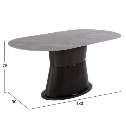 Dining Set 7pcs Hm11974 Table Bent & 6 Armchairs Helm(camel)