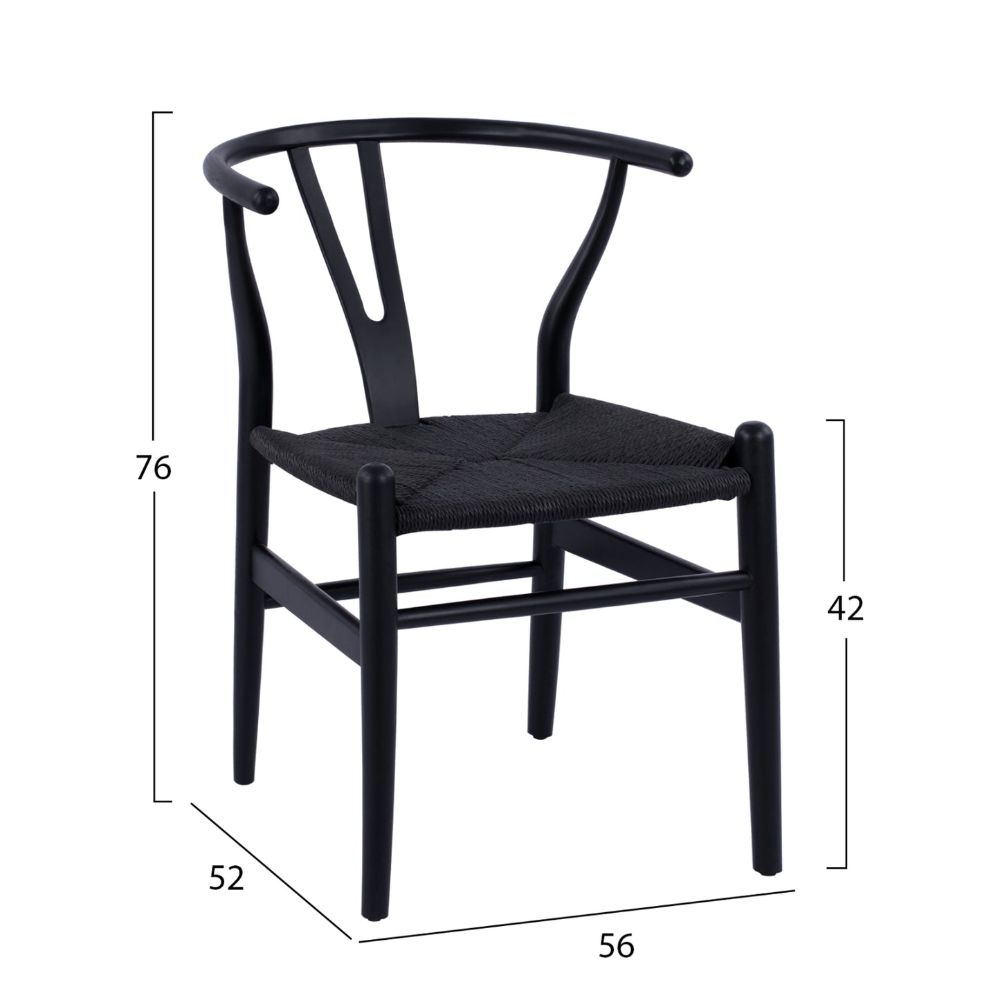 Indoor Dining Set 7pcs Paolo Hm21053 Table & 6 Chairs In Black