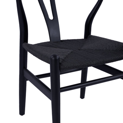 Indoor Dining Set 7pcs Paolo Hm21053 Table & 6 Chairs In Black