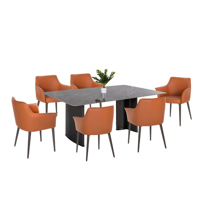 Dining Set Indoors 7pcs Hm11960 Table Heff & 6 Armchairs Helm