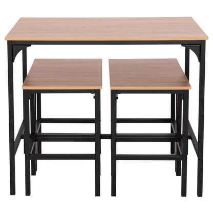 Dining Set For Bars 5pcs Boxy Hm9882.01 Black Metal Frames- Melamine In Sonama