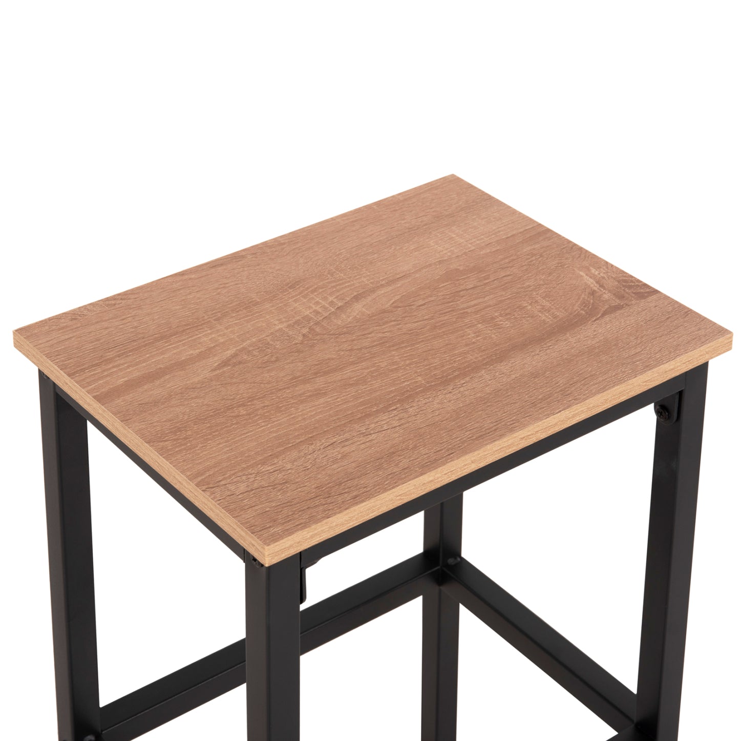 Dining Set For Bars 5pcs Boxy Hm9882.01 Black Metal Frames- Melamine In Sonama