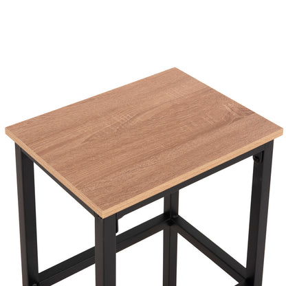 Dining Set For Bars 5pcs Boxy Hm9882.01 Black Metal Frames- Melamine In Sonama