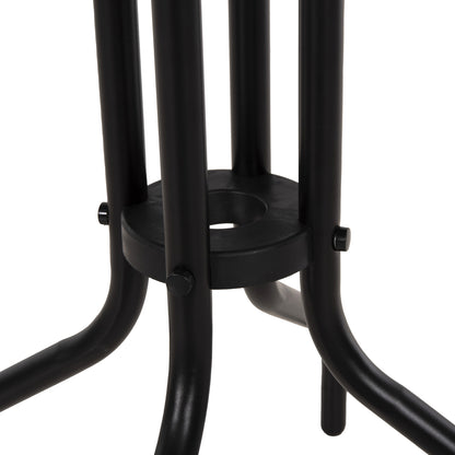 Outdoor Dining Set 3pcs Lino Hm10728.03-- 2 Metal Chairs--round Table Φ60cm Black