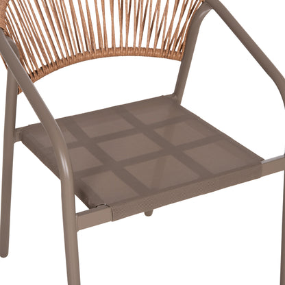 Outdoor Dining Set 3pcs Lino Hm10728.04-- 2 Metal Chairs--round Table Φ60cm Champagne