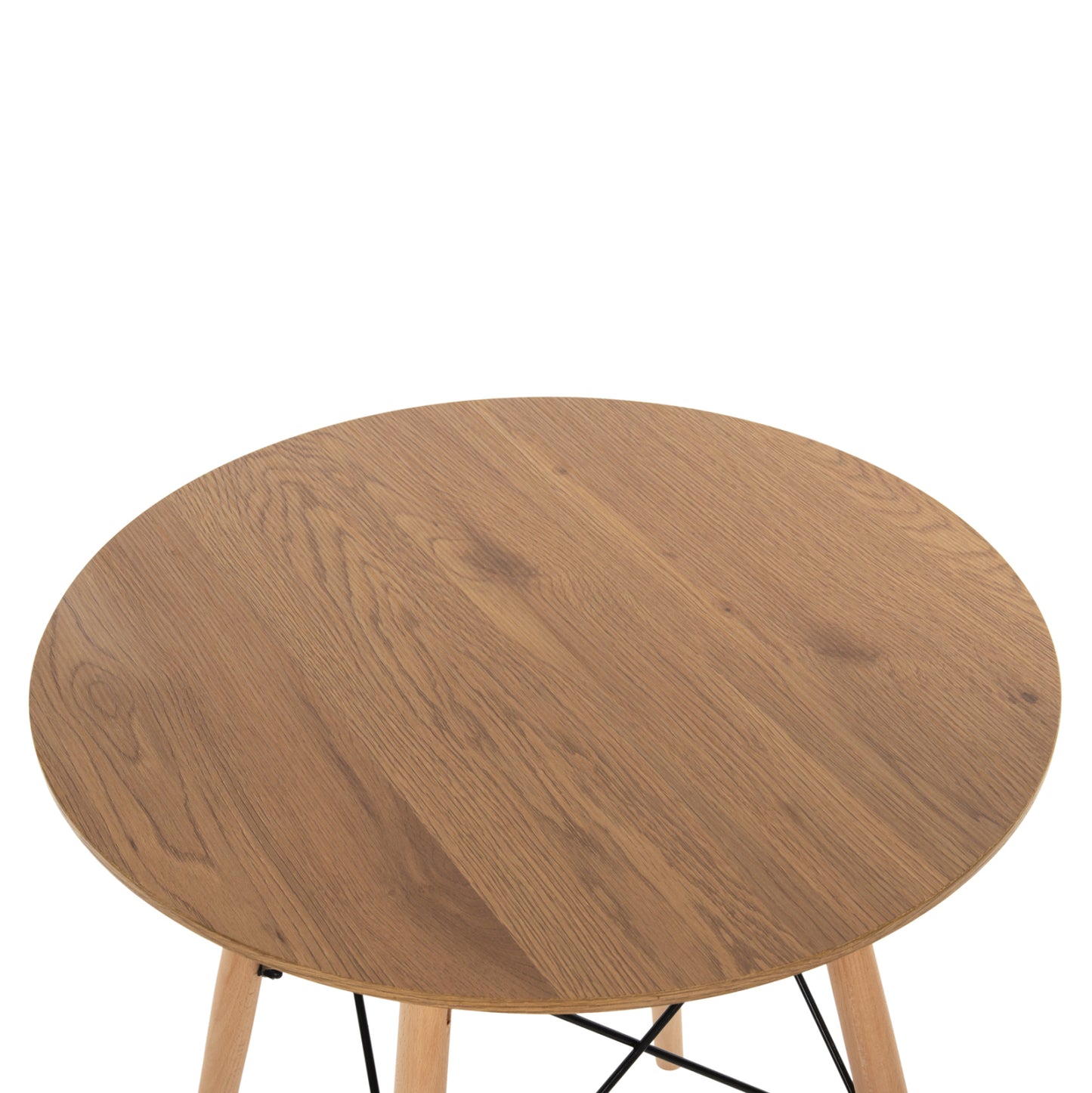 Dining Set 3pcs Twist Hm21370 Round Table Φ60 & 2 Dining Chairs In Cappuccino Color
